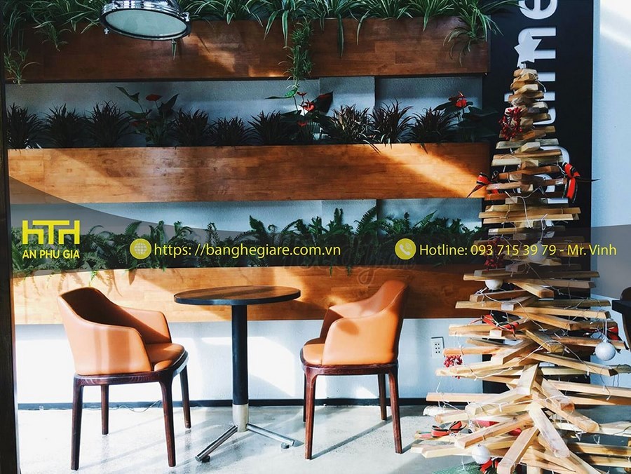 bàn ghế cafe gỗ ấn tượng